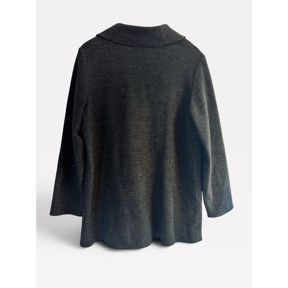 The Limited Women Dark Gray Wool Blend Pea Coat Sz L Cottagecore Cabincore Fall - Picture 2 of 4